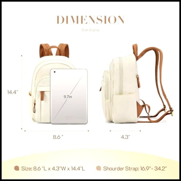 Lightweight Quilted Mini Backpack Purse Water-Resistant Daypack